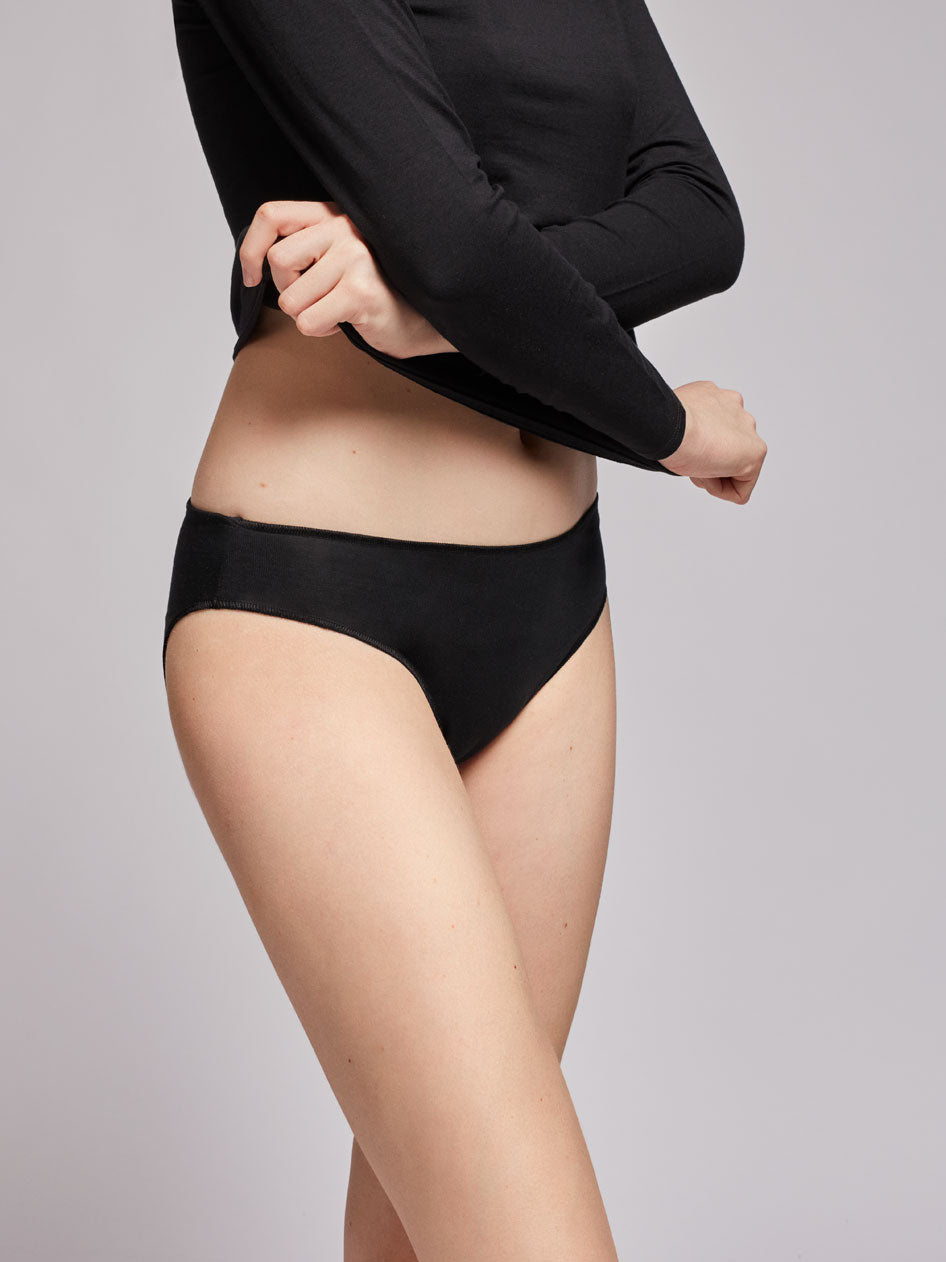 GISELA - EKO - 1/0224 - Slip midi in cotone biologico con tassello igienico morbido e assorbente