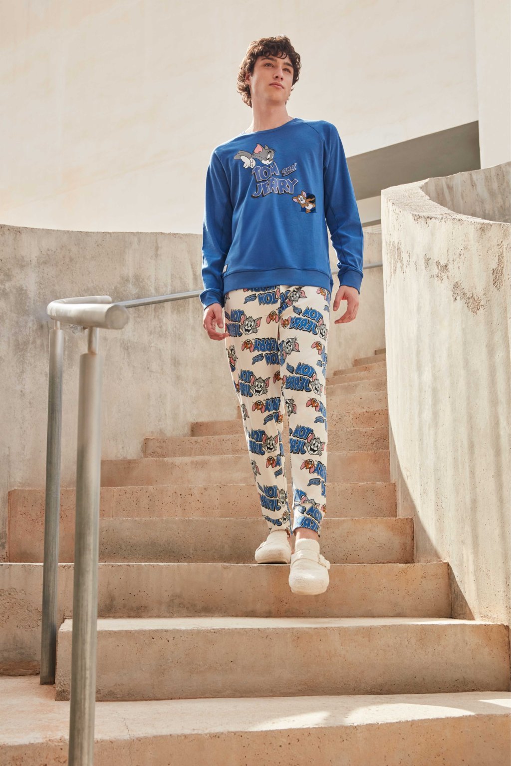 GISELA - 2/20351 - Pigiama unisex Tom e Jerry in interlok con coulisse