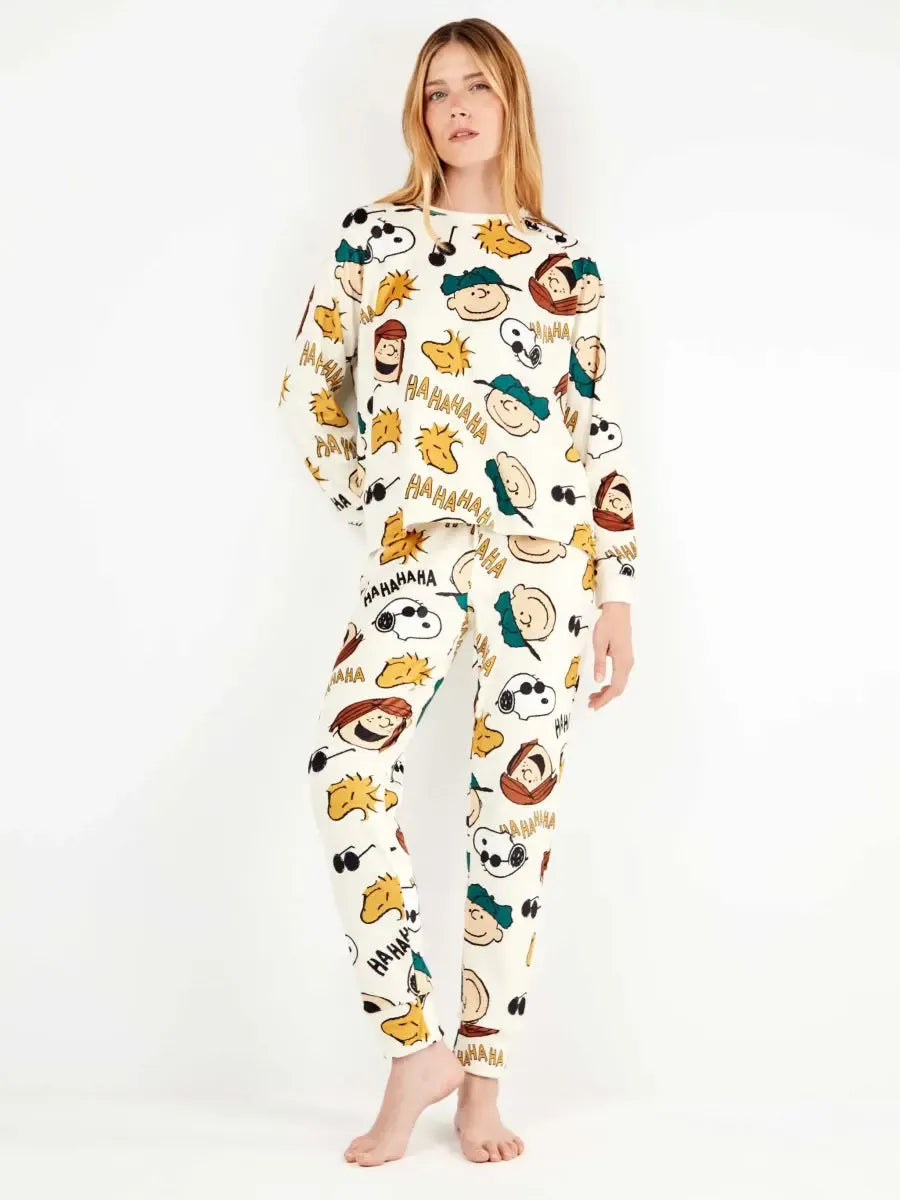 GISELA - 2/20340S - Pigiama donna in ciglia morbido e caldo effetto tuta