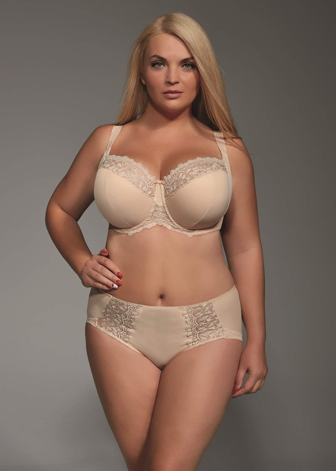 KRIS LINE - Reggiseno Betty Semisoft 1201 - con coppa, ferretto e pizzo per seni generosi